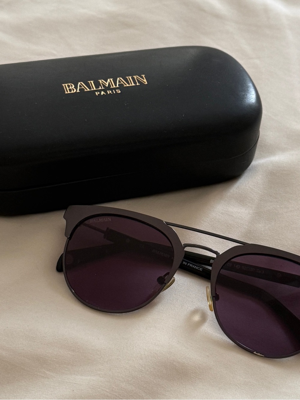 Balmain Women's Black Sunglasses with Purple Lenses